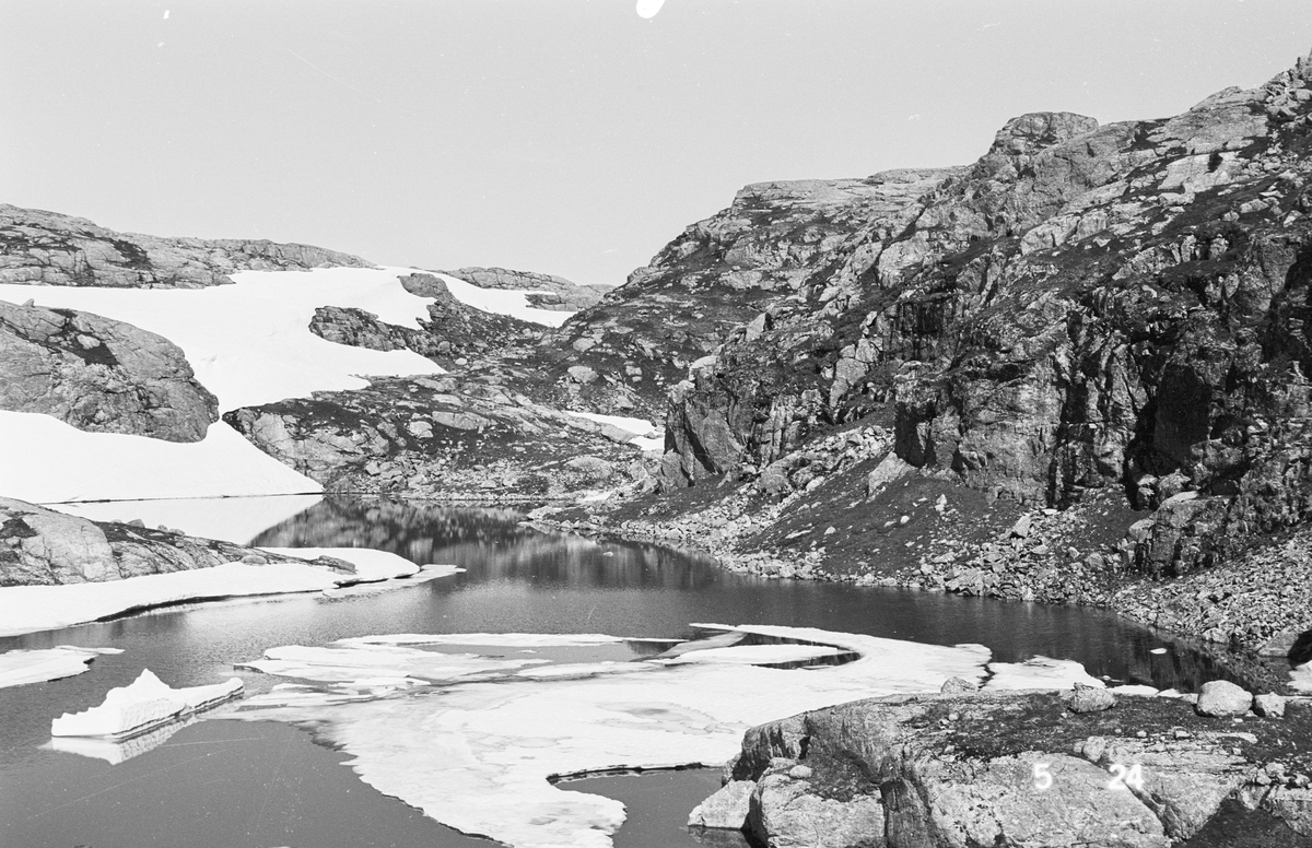 Østbredden av vatn 1085, mot NNØ.