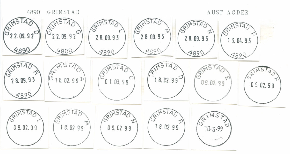 Stempelkatalog 4890 Grimstad, Aust-Agder
