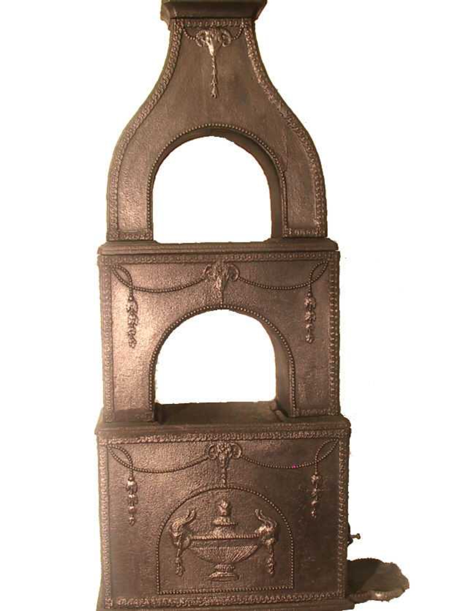 Vase, bukkehoder, perlefelt, perleguirlandre