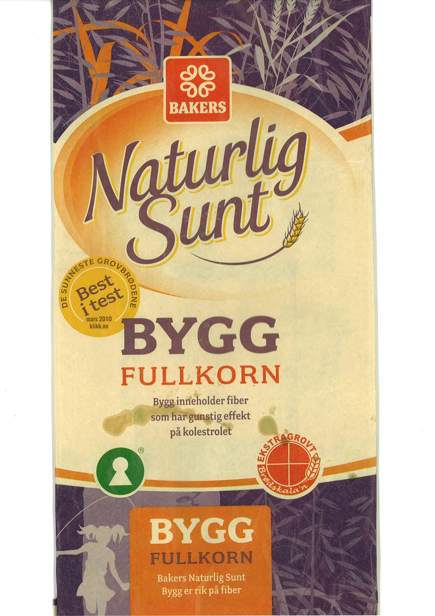 Forsiden: Tegning av kornaks og en jente som hopper i tau. Nuanser er lilla og oransje.
Baksiden: Tegning av en mann som holder et barn i fanget. Blomster. Nuanser er lilla og oransje.
Nøkkelhullsymbol på forsiden