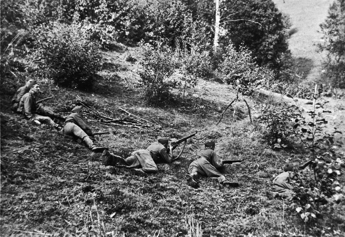 Mest sannsynlig på Trandum. Øvelse sommeren 1945?
