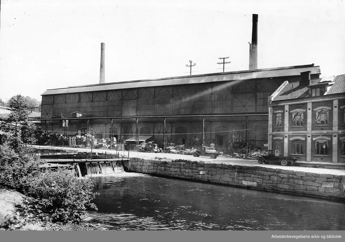 Stålverket i Nydalen ved Akerselva,.1938