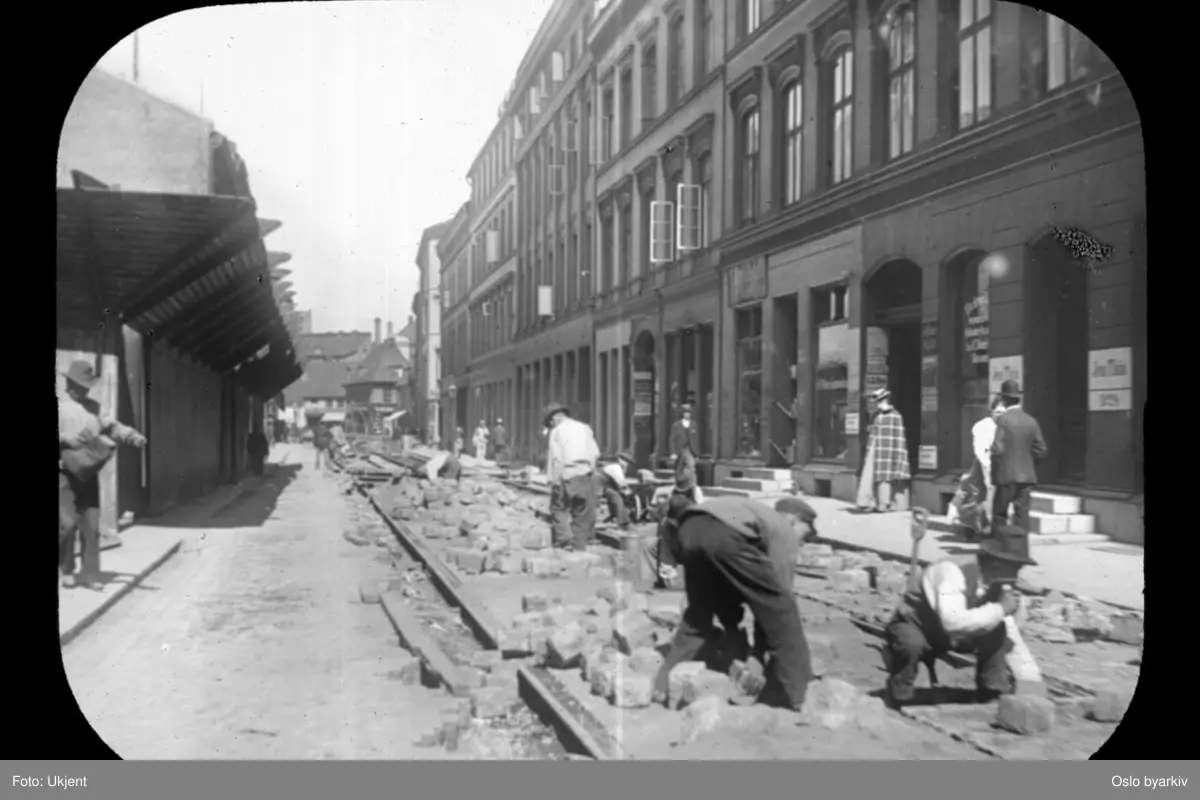 Arbeid med trikketrasé i Prinsens gate