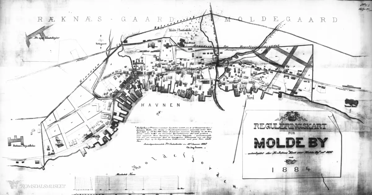 Reguleringskart for Molde by 1884.