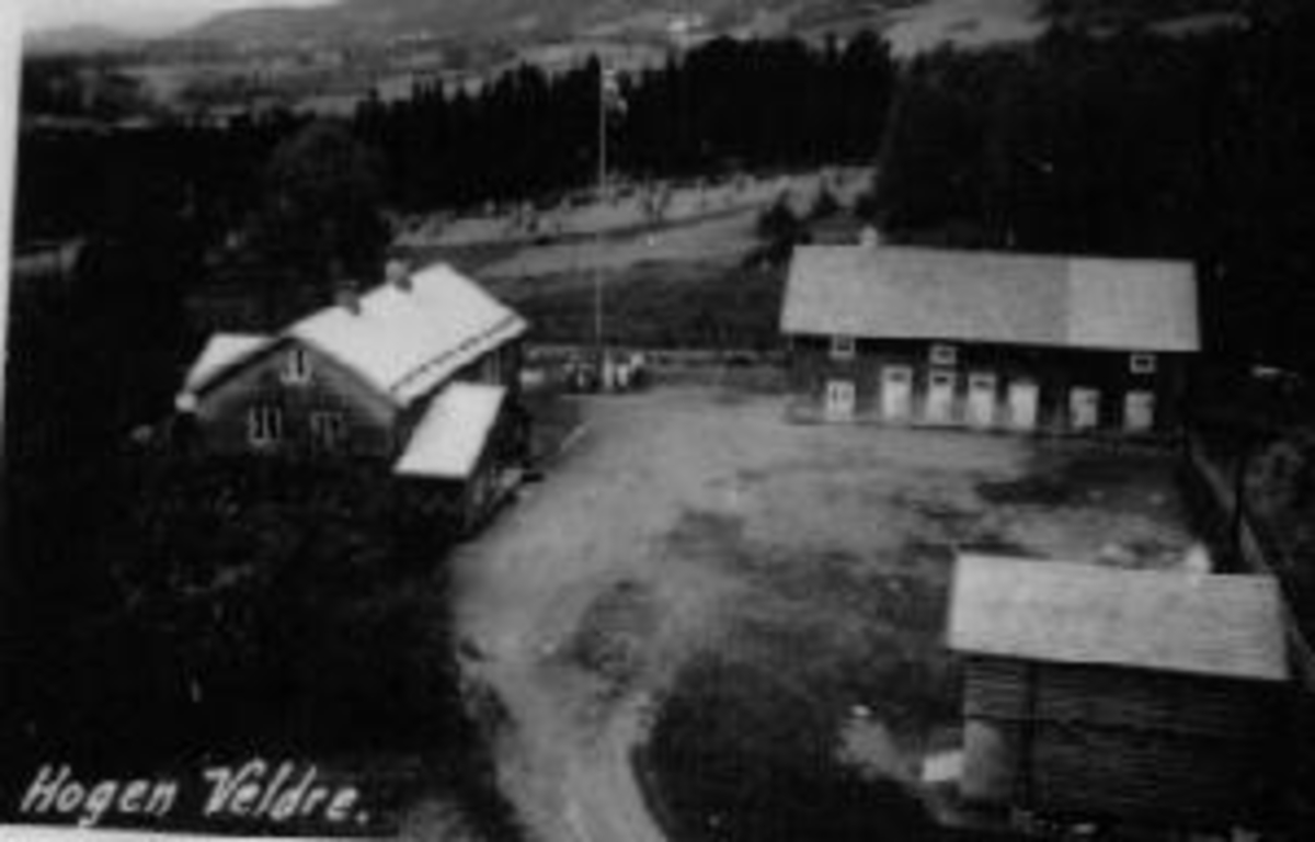 Flyfoto av Hagen barnehjem, Veldre, Ringsaker.
