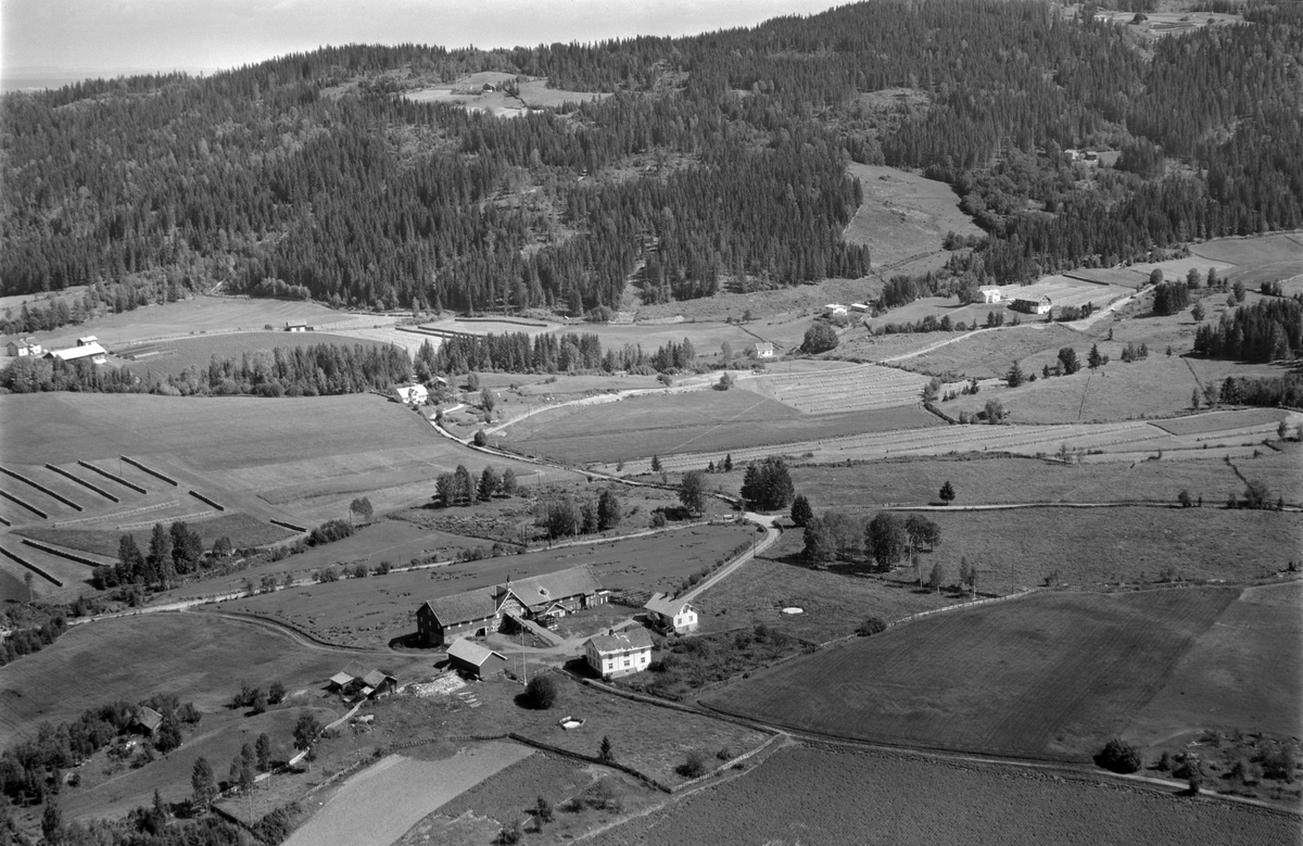 Flyfoto av Haug gard, Stensengdalen, Ringsaker.