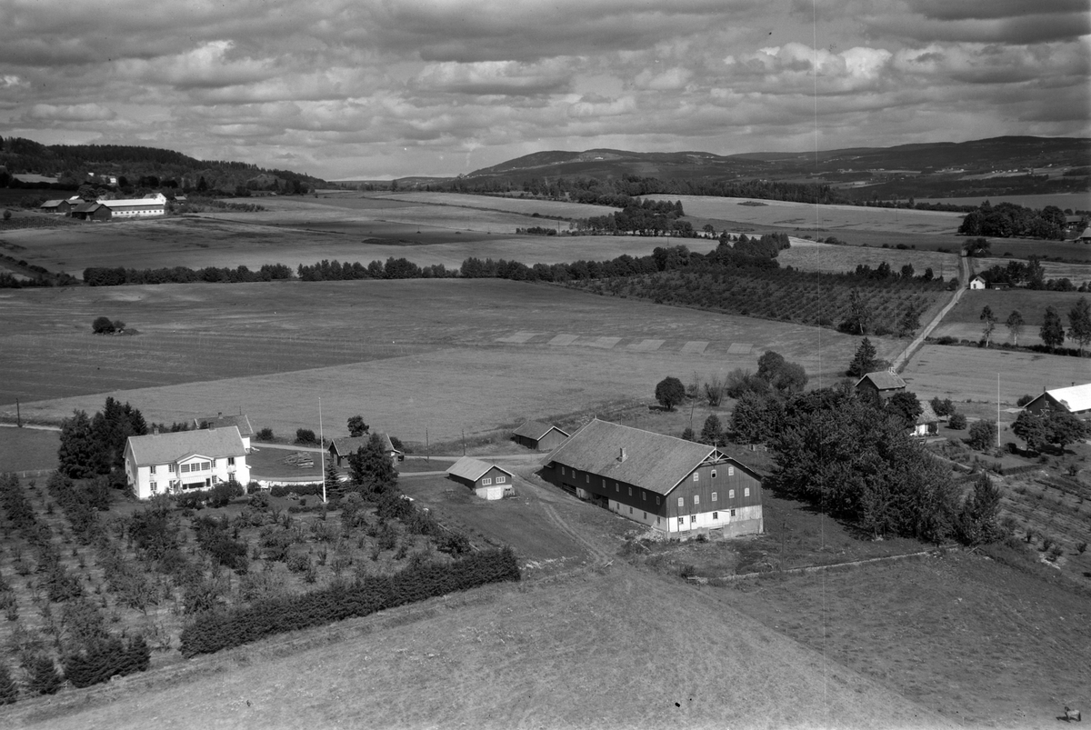 Flyfoto, gardsbruk, Skjelve vestre, Nes, Hedmark.