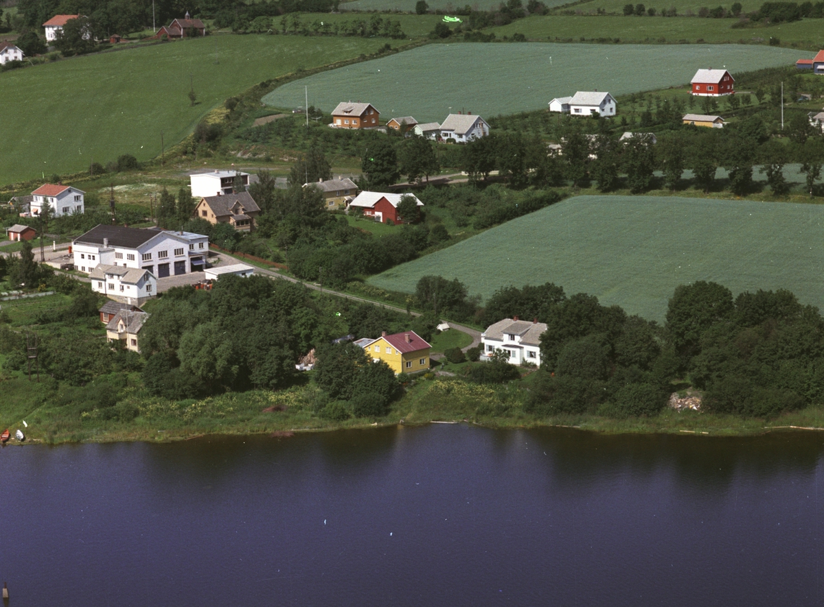 Flyfoto, Tingnes, Solvik, Nes Bilverksted, Nes, Hedmark.