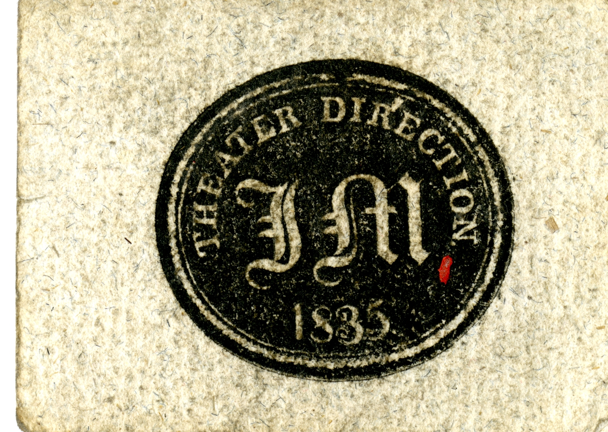 Inngangs- og plassbilletter fra Trondhjems offentlige Theater.