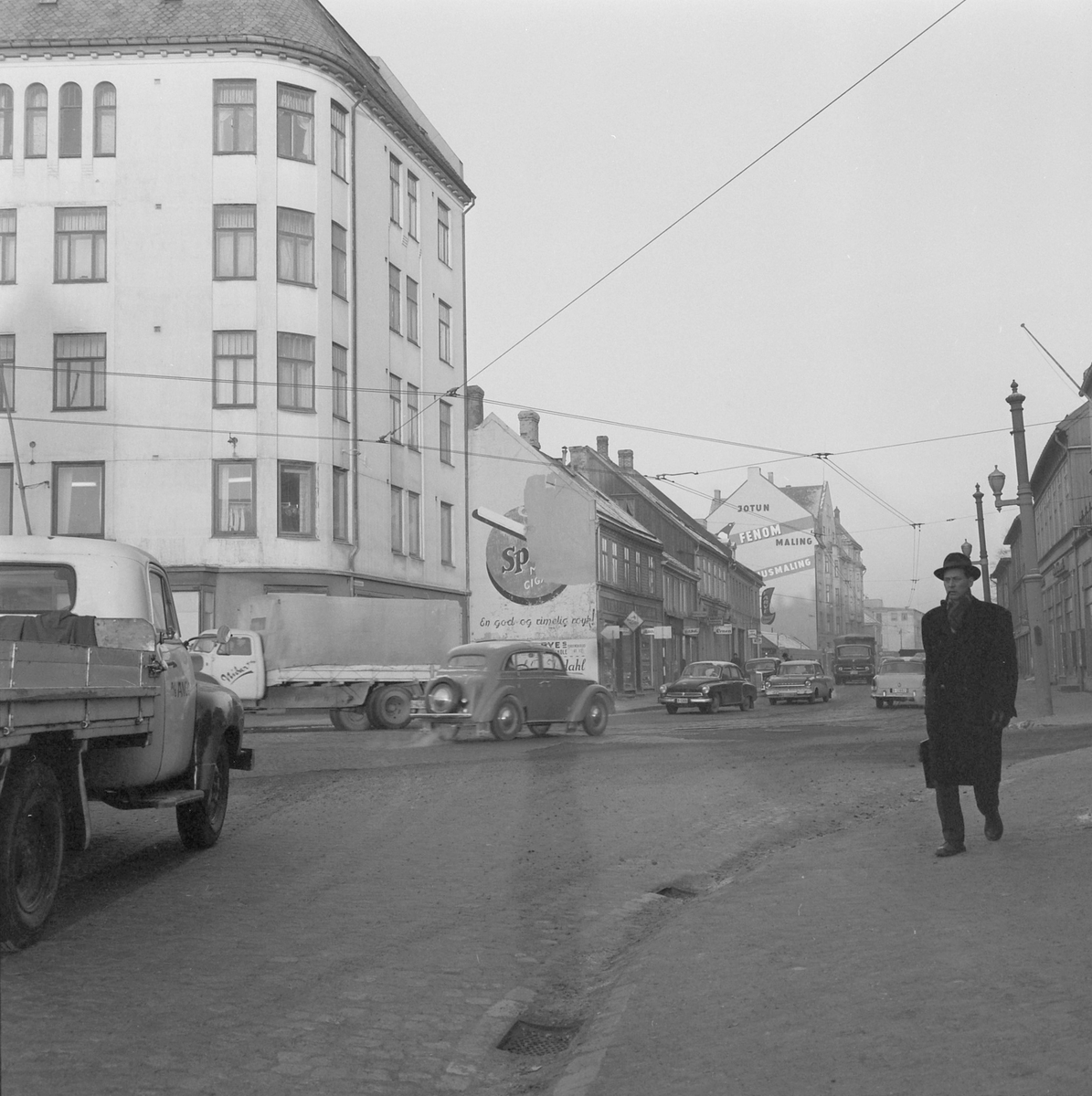 Parti fra begynnelsen på Innherredsveien for E.C. Dahls Bryggeri