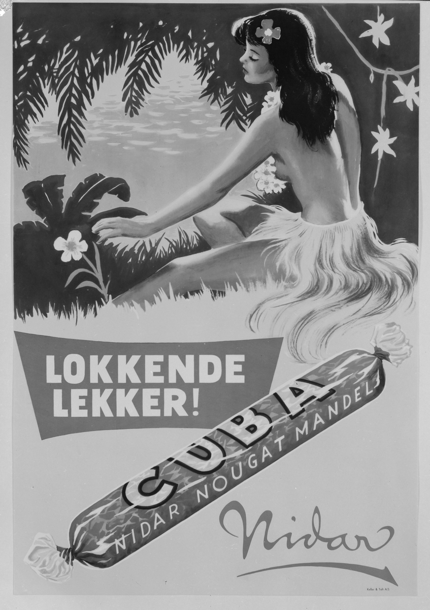 Reklameplakat for Cuba sjokolade fra Nidar Chokoladefabrik A/S