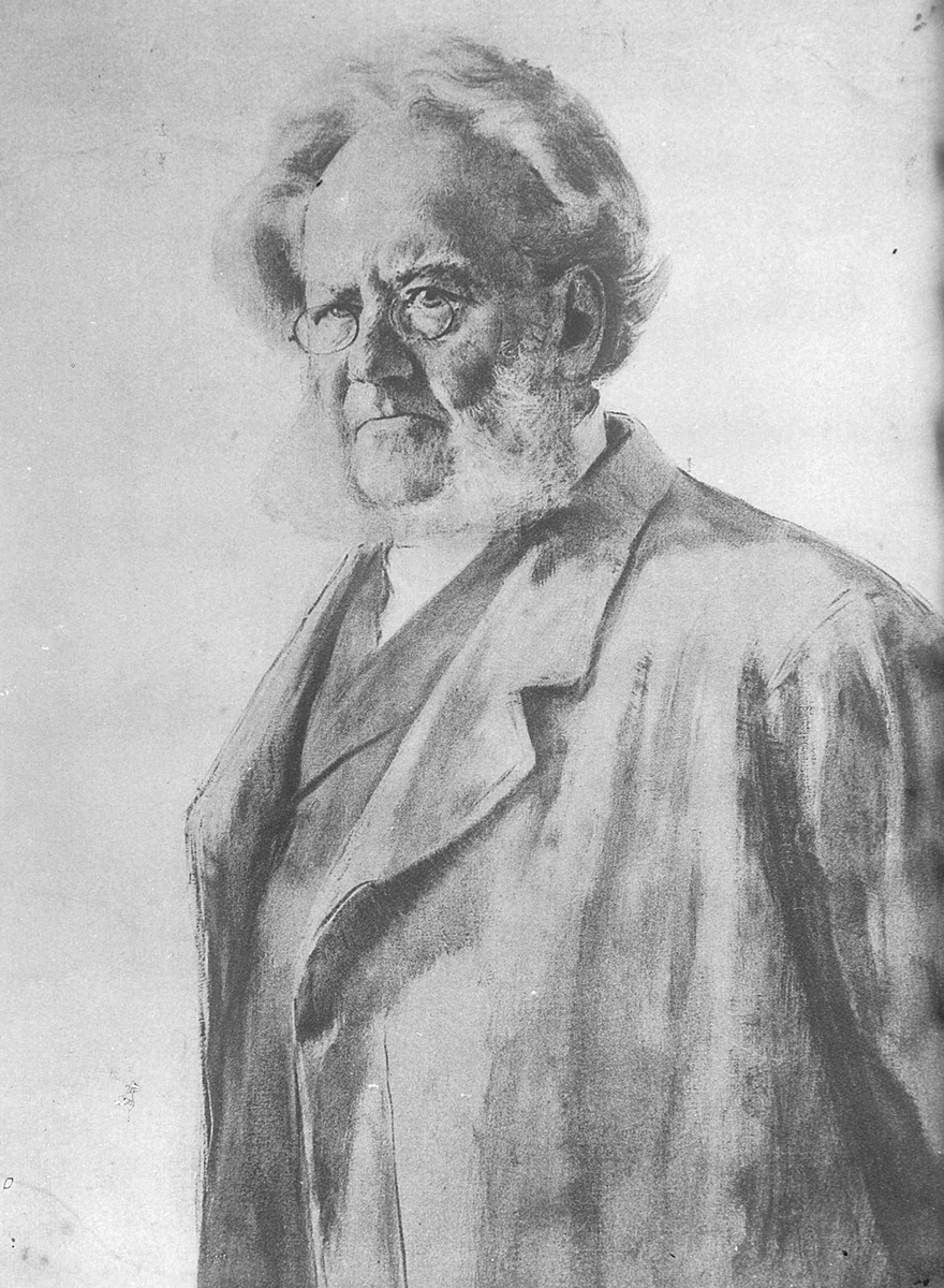 Tegning av Henrik Ibsen