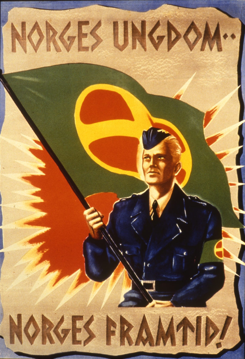 KRIGEN 40-45. NSUF. PROPAGANDAPLAKATER. "Norges ungdom Norges framtid!"