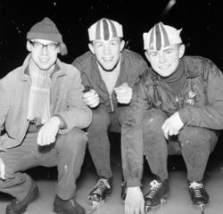 SKØYTELØPERE, F. V. Bjørn Ragnar Nyberg, ÅGE DALBY og EDMUNN LUNDSTEN. 
