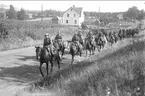 Avmarsch från Skövde - början på sommarmarschen 1934. (Hemmarsch?)