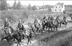 Avmarsch från Skövde - början på sommarmarschen 1934. (Hemmarsch?)