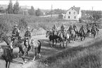 Avmarsch från Skövde - början på sommarmarschen 1934. (Hemmarsch?)