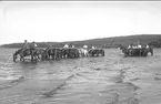 Sommarbivack vid Örlen, vattning efter dagens övningar, under sommarmarschen 1931.