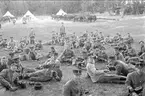 Bivack vid Örlen, Fagersanna under sommarmarschen 1934. Utspisning i kokkärl, kallad 