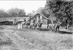 Patrullfälttävlan till häst 1933, patrullen vid målet för en av tävlingsgrenarna.