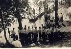 Officersaspirantskolan vid K 3 i Skövde 1929-30. Överskeppning med flotte på flytsäckar.