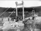 Göta ingenjörkår 1923. Brobygge av permanent civil landsvägsbro över Klarälven, Finnskoga.