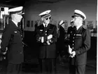 F6 Karlsborg 1955. Flygdagen. Från vänster: Generalerna Bjuggren, Ljungdahl samt överste Söderlind.