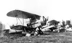 Karlsborg 1938. Flygplan Hawker Hart (B4). Hemmabasen var F1 i Västerås.