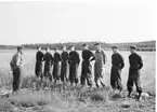 Fallskärmsjägarskolan Karlsborg i slutet av 1950-tal. Landning.