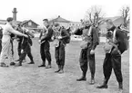 Fallskärmsjägarskolan Karlsborg 1959.Inför fallskärmshoppning.