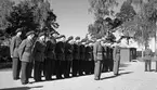 Fallskärmsjägarskolan i Karlsborg 1953.FJS-dagen.Uppställning.