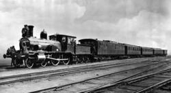 Persontog fra ca år 1901, trukket av damplokomotiv type 16a 