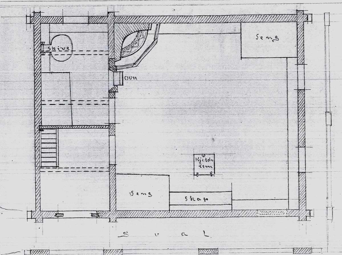 Johan J. Meyers tegninger (1919-1921) av div. bygningsdetaljer på forskjellige gårder i Vinje, Telemark.

1 a) Plantegning av gamlestuen, nedtatt 1799 og delvis brukt i låven, Loftsgarden, Vinje, Telemark.
1 b) Gamlestuen på Groven, Vinje, Telemark.
2. Hovedbygningen, oppsatt ca. 1800, Groven, Vinje, Telemark.
3. Gjestestue, Norgarden, Vinje, Telemark.
4. Hovedbygning, Botne, Vinje, Telemark. Stuen bygd ca. 1700, andre etg. påbygd 1802.
5. Peis, Gugarden, Vinje, Telemark.
6. Plantegning av gjestestue og stue, Gardsjord, Rauland, Telemark.
7 og 8. Plantegning av stue, datert 1747, Edland, Vinje, Telemark.