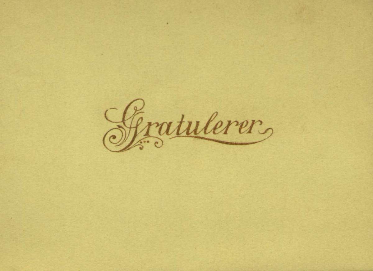 Postkort. Gratulasjonshilsen. Relieffkort. Datert 09.09.1894.