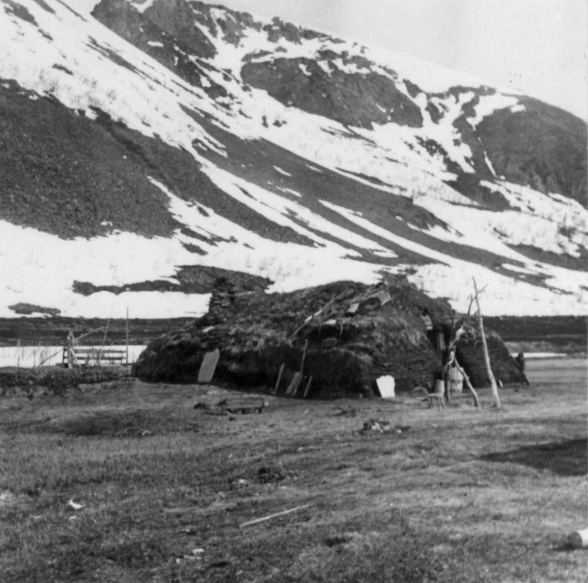 Fjøsgamme, tidligere fellesgamme.  Nordmannsvik 1952.