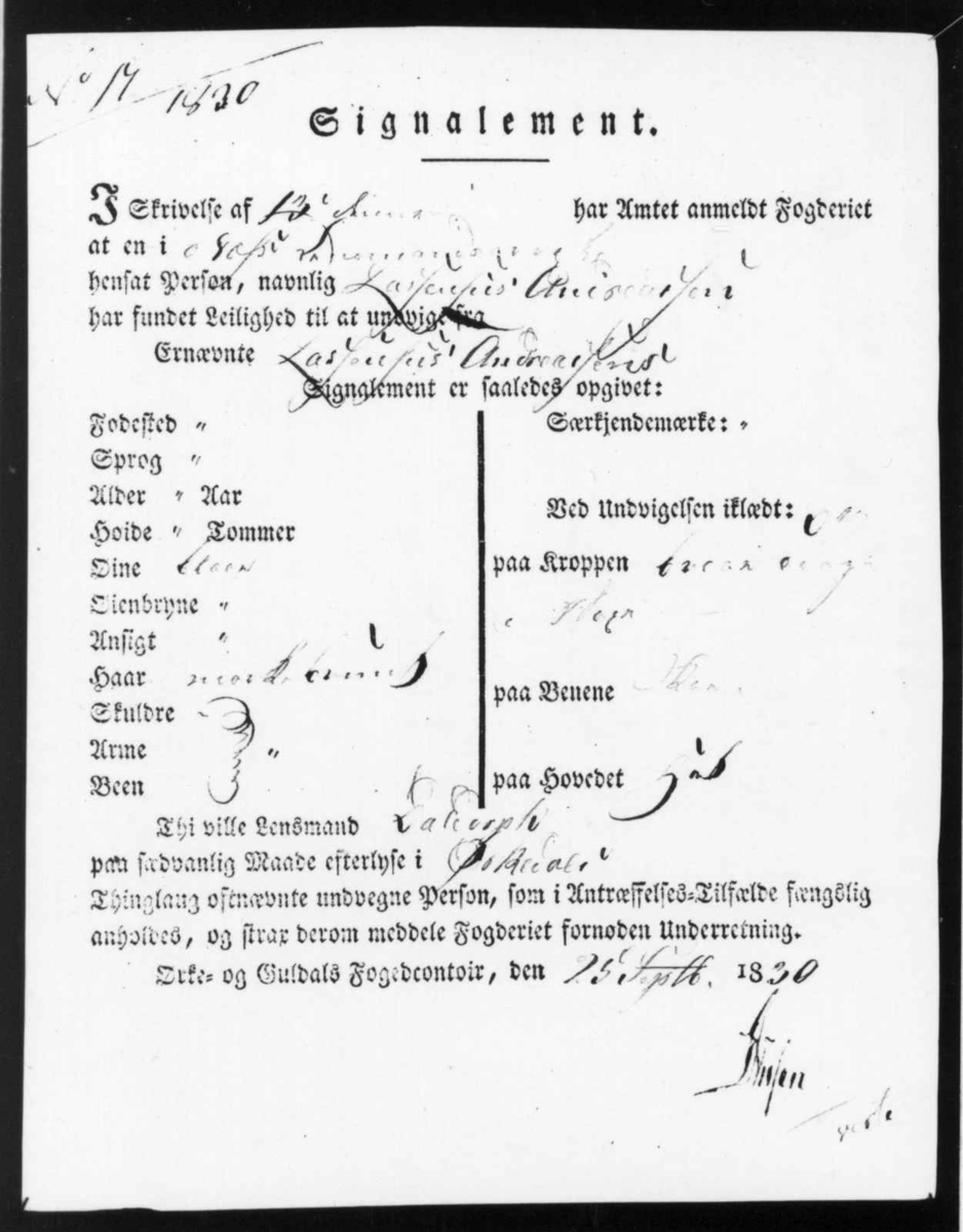 Signalement