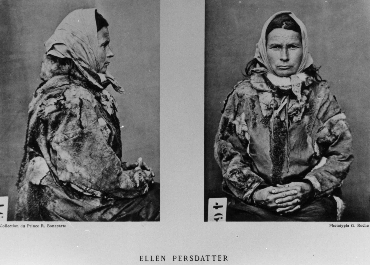Roland Bonaparte sin samling. 
Portrett av Ellen Persdatter. Inngår i Bonapartes sameportretter som nr. 46.
Bonaparte