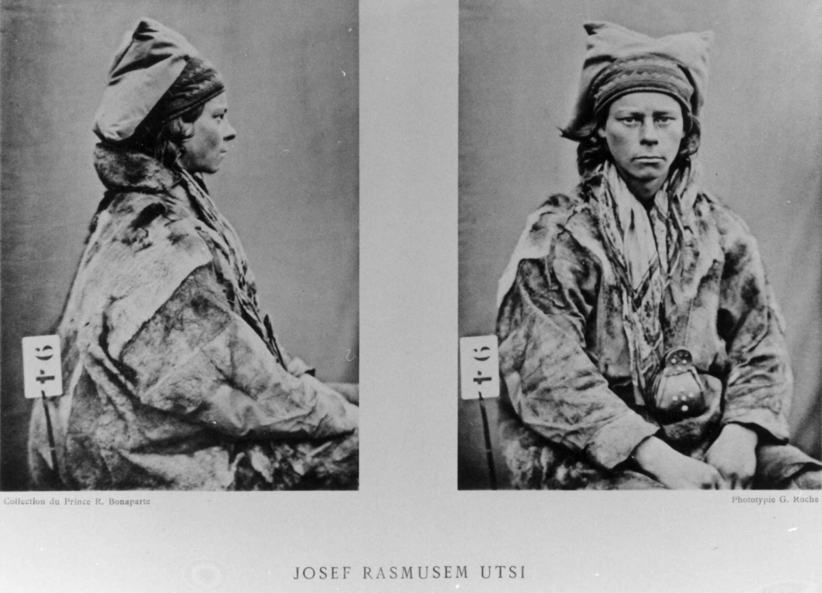 Roland Bonaparte sin samling. 
Portrett av Josef Rasmussen Utsi. Inngår i Bonapartes sameportretter som nr. 94.
Bonaparte