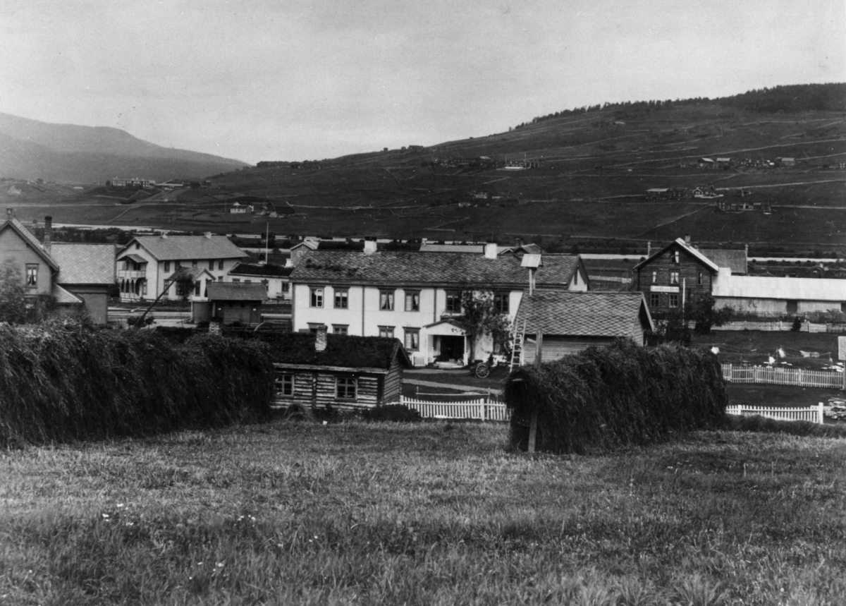 Storgård, Tynset, Hedmark med høyhesjer i forgrunnen.