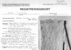 Vanter, kvinne, 1 par. SEM 1664ab. Strikka.