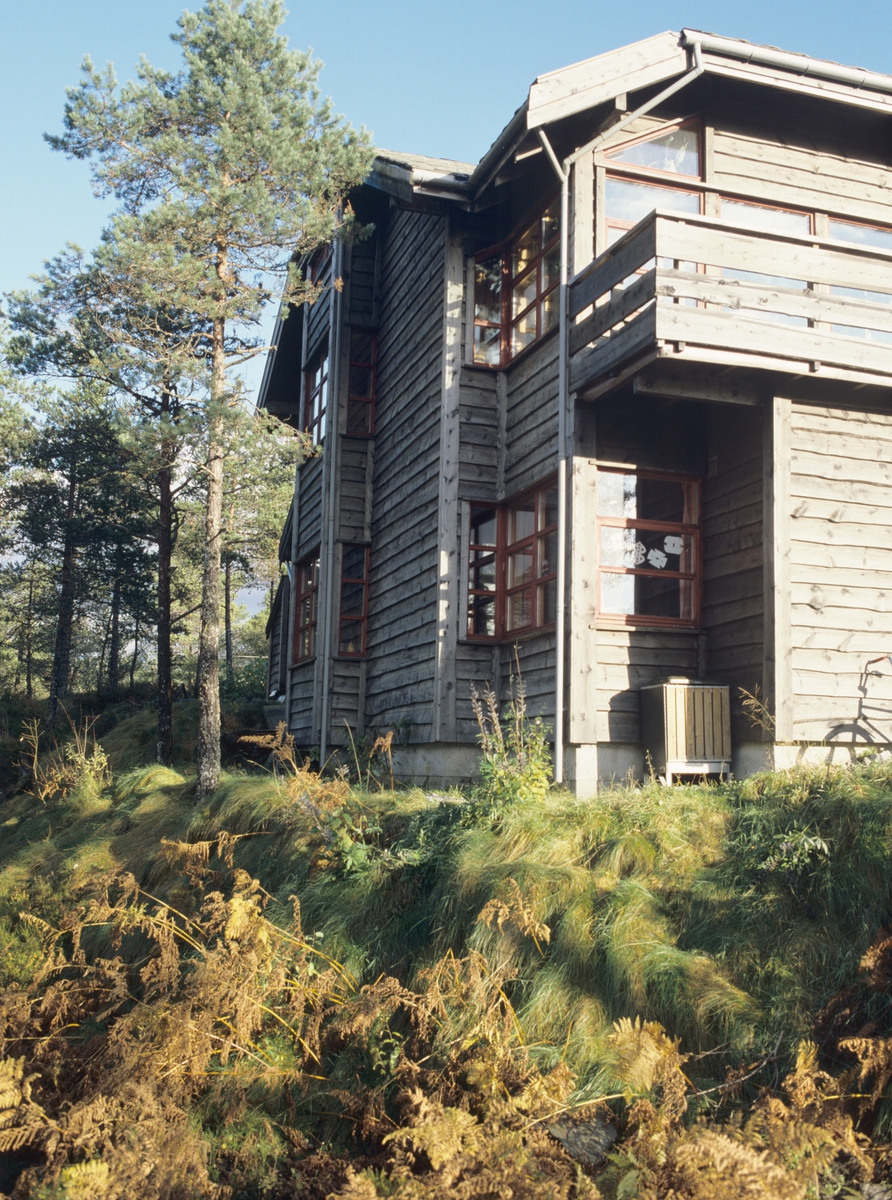 Hus, som ligger i terrenget i Naustdal, ved Førde. llustrasjonsbilde fra Bonytt 1986.