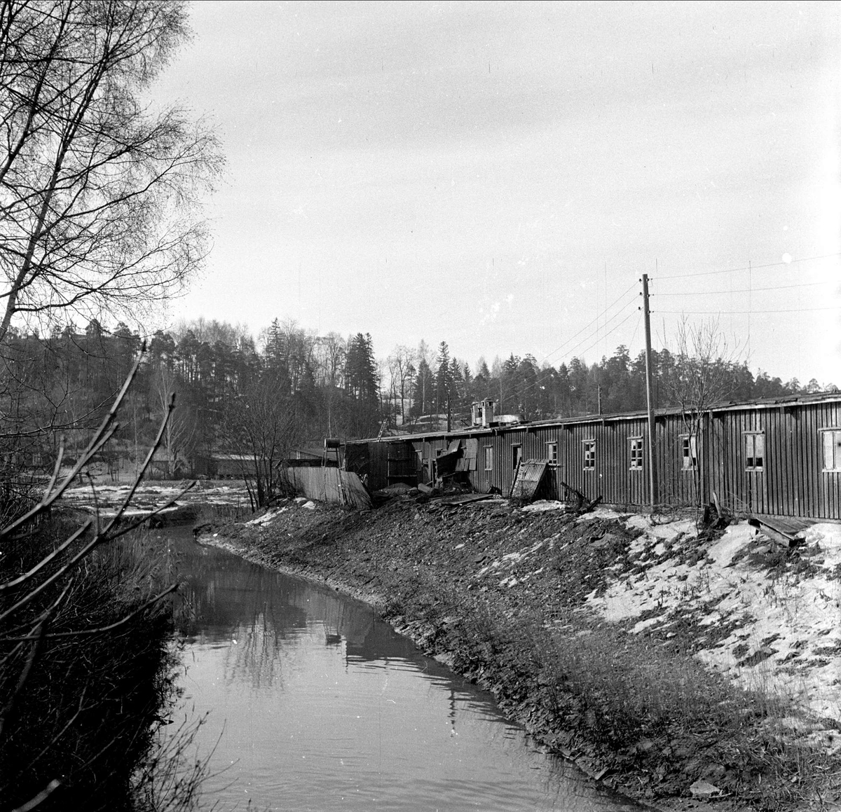 Ny vei ved Skøyenbrua, Oslo, 05.04.1956.