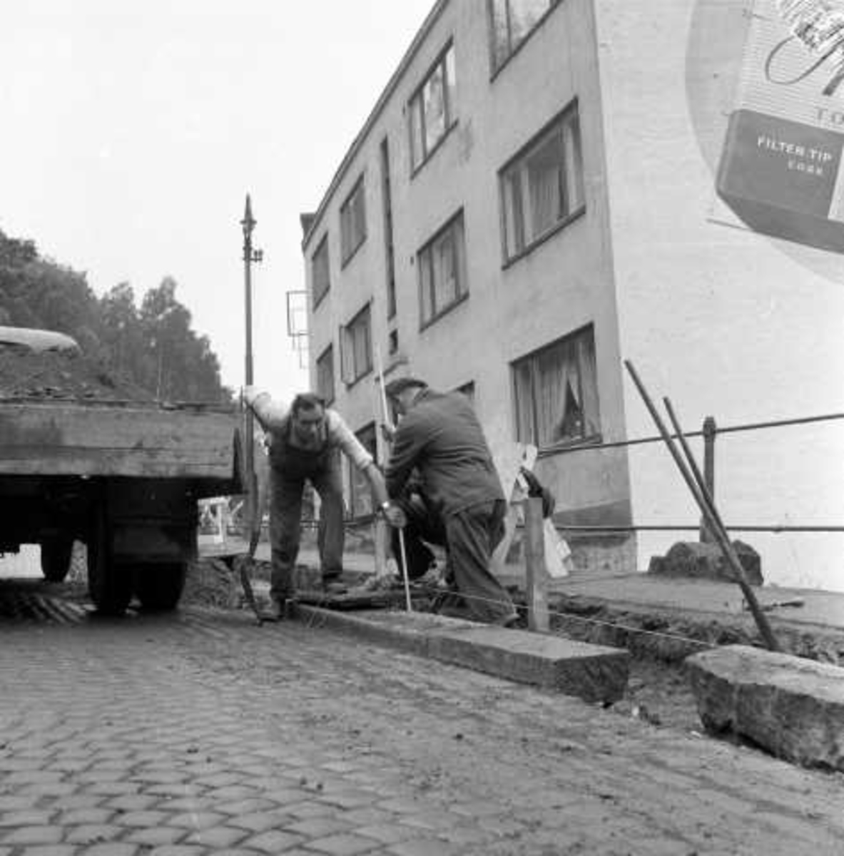 Kongsveien utvides, Oslo 1956.