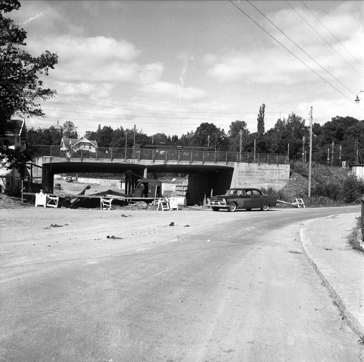 Trafikk i farlig kryss Ris Allé, Oslo, 05.08.1958.