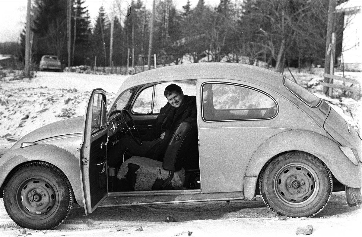 Rykkinfeltet, Bærum, desember 1969, anleggsvirksomhet, boligbygging, folkevogn boble.