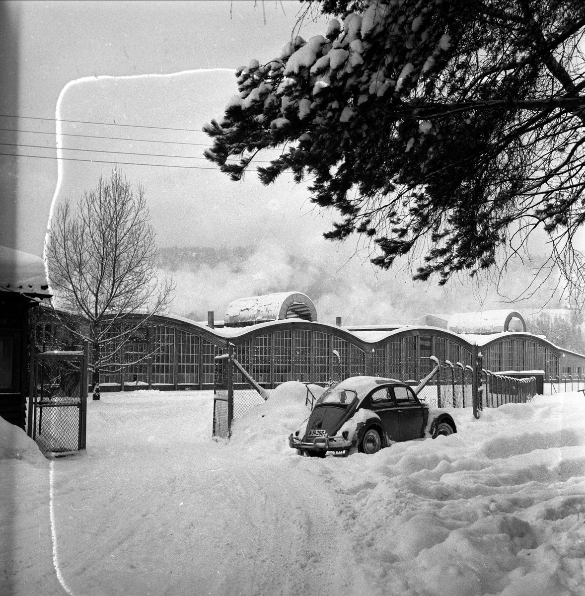 Notodden, Telemark, januar 1958. Industri.