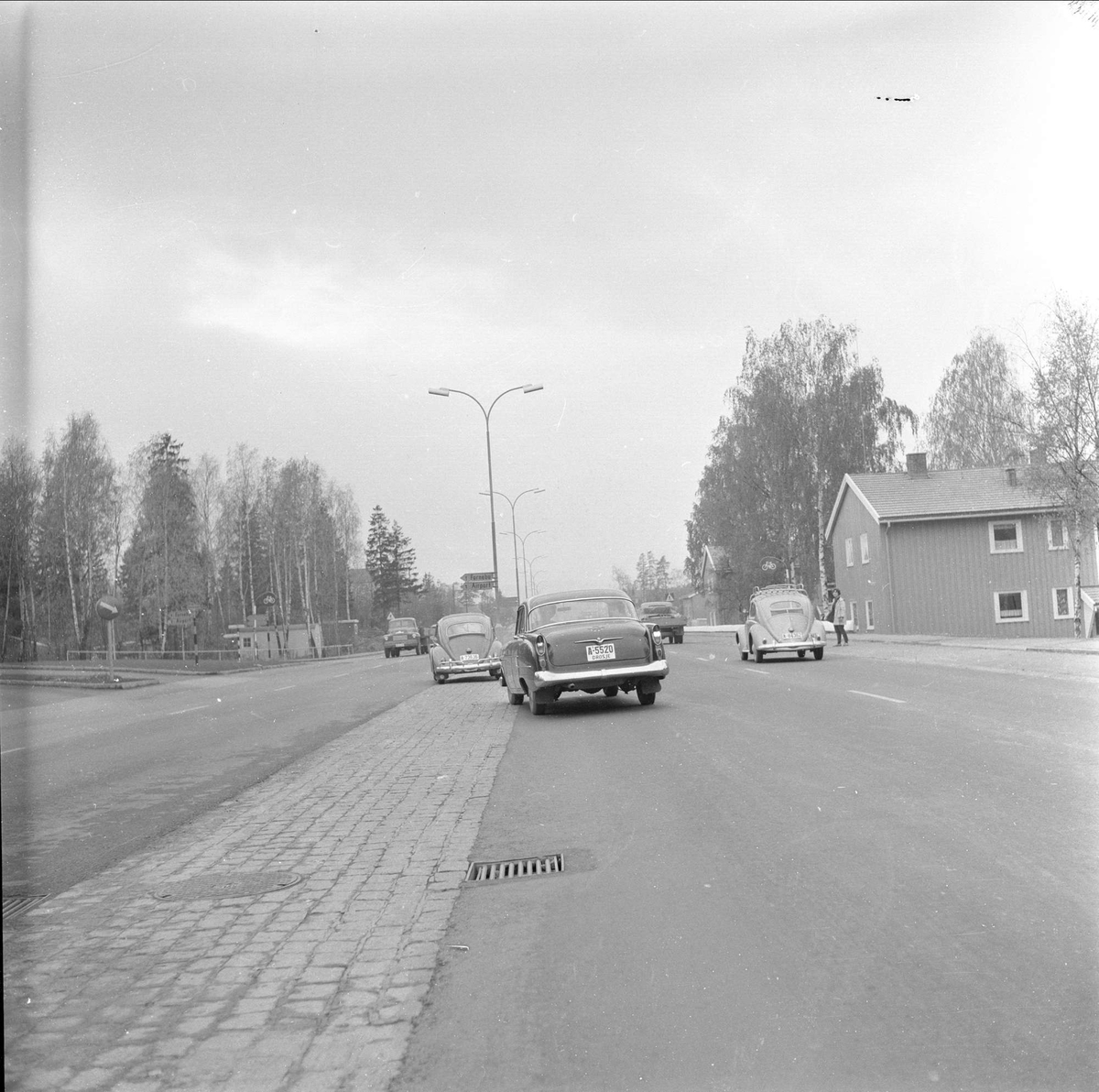 Drammensveien, Bærum, Akershus, 22.10.1959. Fornebukrysset.