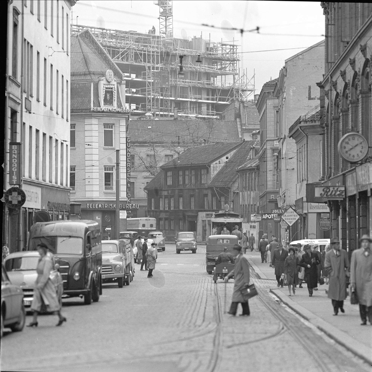 Pilestredet, Oslo, oktober 1960. Gatebilde.