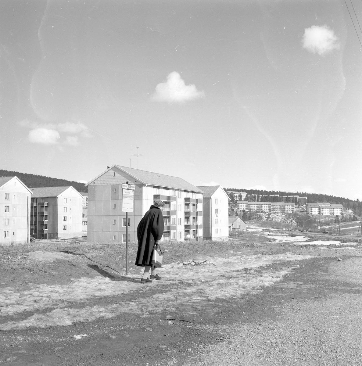 Oslo, Bjerke, 05.04.1956, byens nordøstlige boligstrøk venter på trikkeforbindelse ifb utbyggingen.