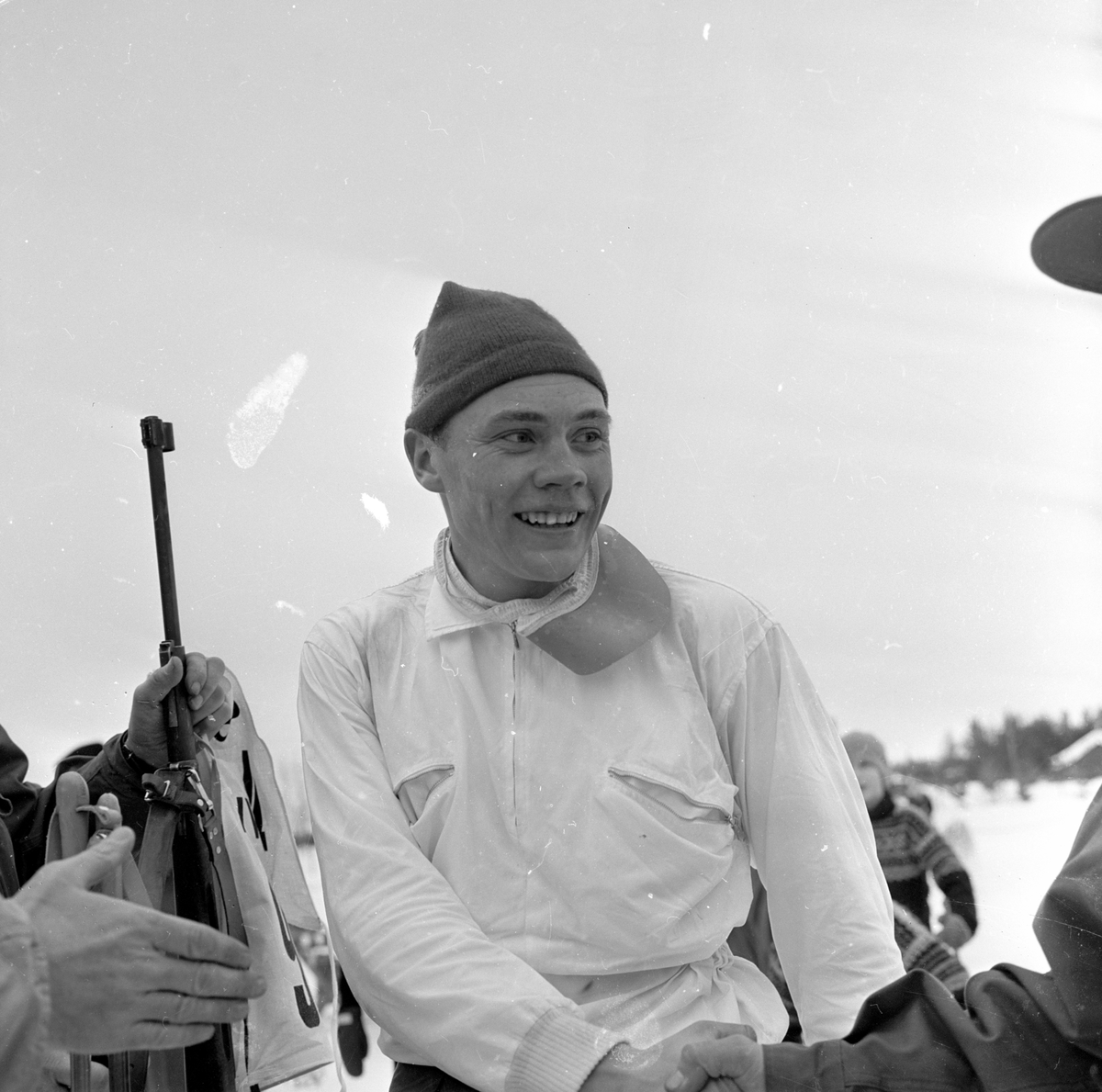 Elverum, 19.02.1962, NM i skiskyting, konkurransen er i gang.